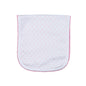 PDB-718 PINK DOTS PIMA BURPING PAD PINK TRIM