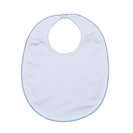WBB-117 WHITE PIMA BIB BLUE TRIM