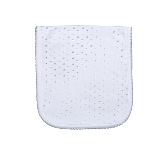 GDB-918 GRAY DOTS  PIMA BURPING PAD GRAY TRIM