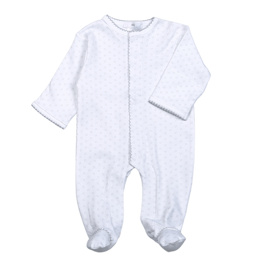 GDF-214 GREY DOTS PIMA FOOTIE GREY TRIM