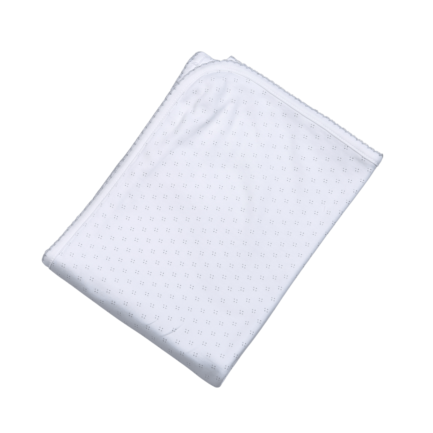 GDK-916 GRAY DOTS  PIMA RECEIVING BLANKET GRAY TRIM