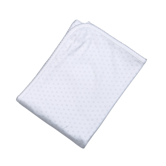 GDK-916 GRAY DOTS  PIMA RECEIVING BLANKET GRAY TRIM