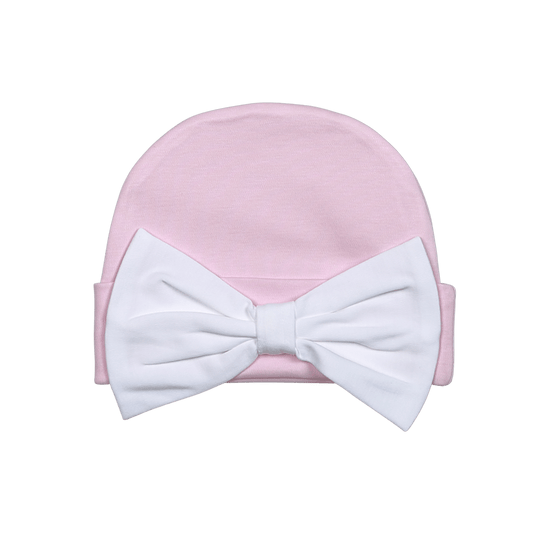 WBP-115 WHITE BOW PINK PIMA BEANIE