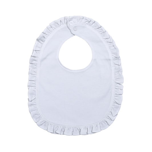 WRW-018 WHITE RUFFLE PIMA BIB