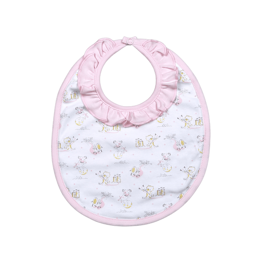 NRG-218 Nursery Rhymes Pink Pima Bib