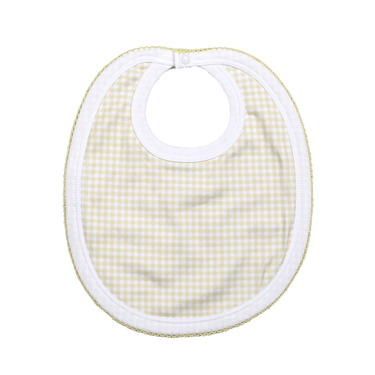 YEL-218 Yellow  Gingham Pima Bib