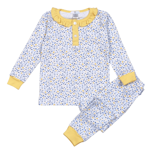 AZU-099 Azul floral Pima Two Pcs Nightwear