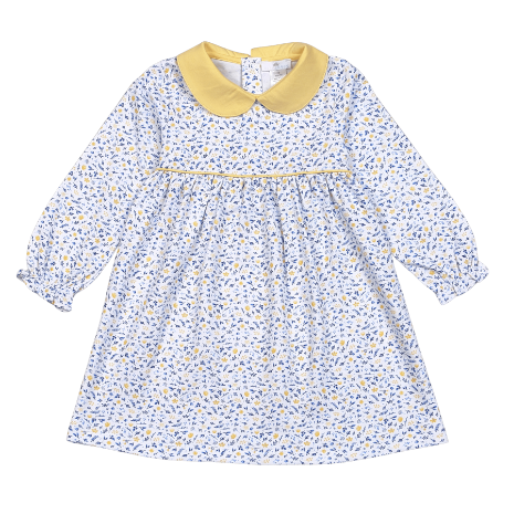 AZU-240 Azul floral Pima Dress w diaper cover
