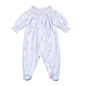 RKG-514 Pink Rocking Horses Hand Smocked Bishop Footie
