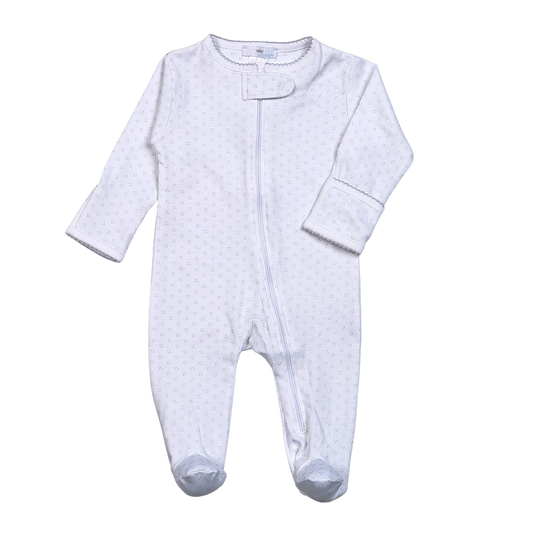 GDZ-314 Grey Tiny Dots Pima Zipper Footie