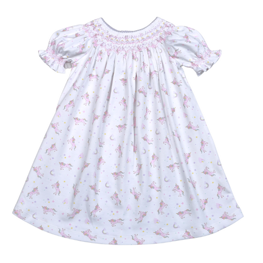 UNR-540 Unicorns Pima Hand Smk Dress