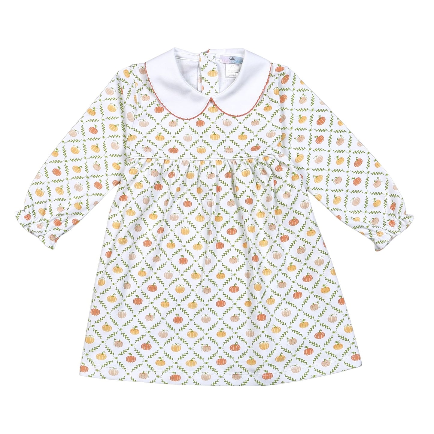 PUP-240 Pumpkin Patch Pima Dress w diaper cover