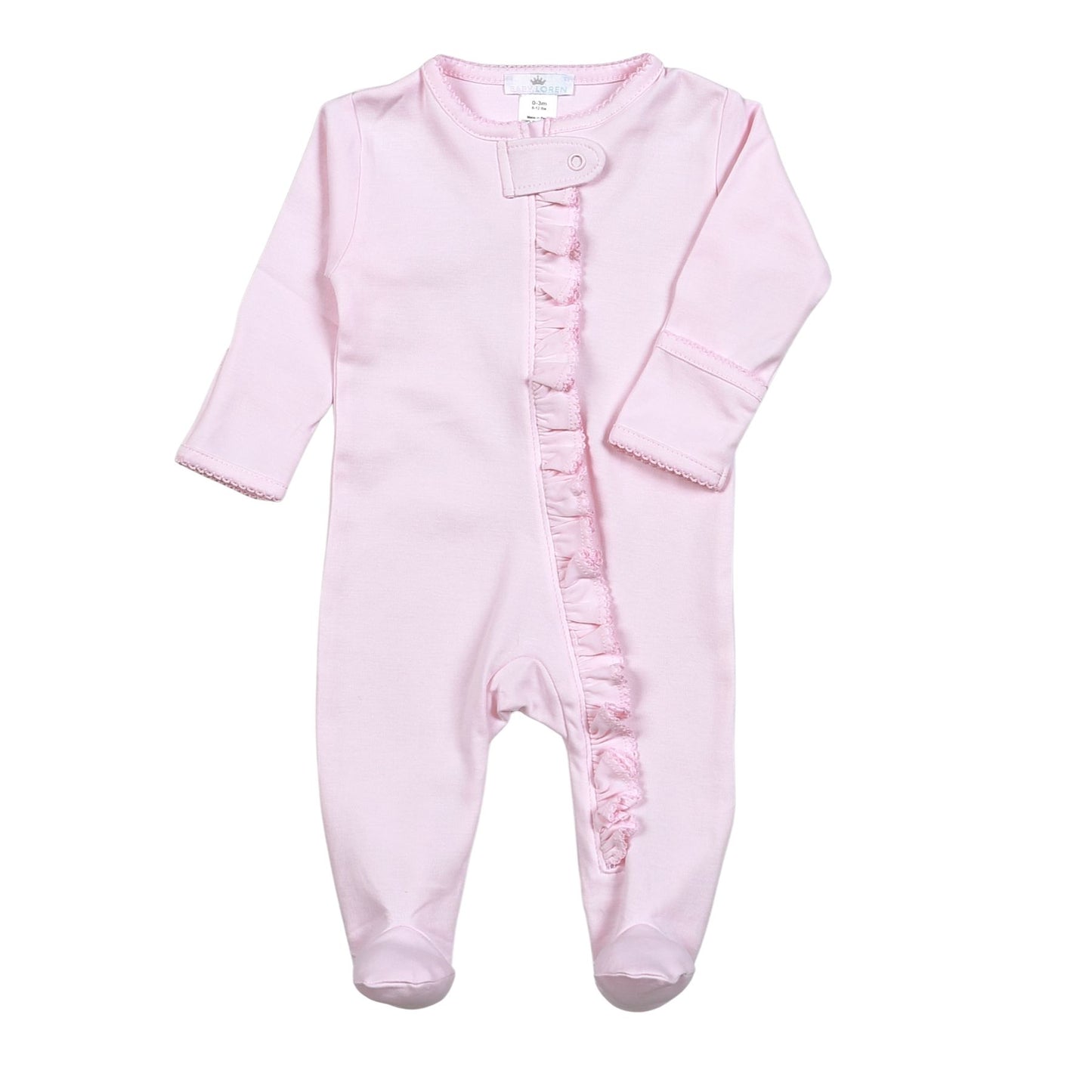 PZP-314 Pink zipper pima footie