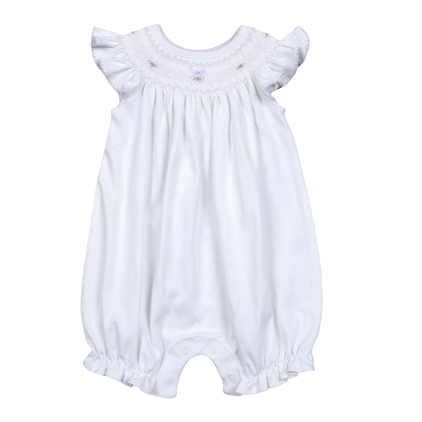 PPL-430 White hand smocked bishop bubble