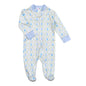 EAB-299 BLUE EASTER BUNNIES ZIPPER FOOTIE