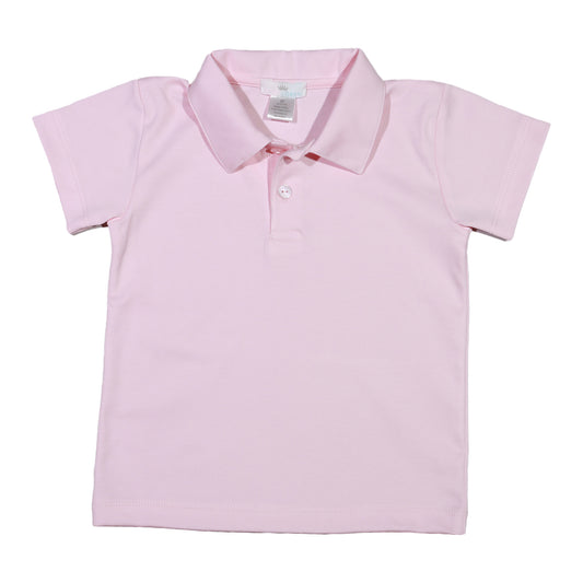 PPS-310 SOLID PINK  COLLARED  T-SHIRT