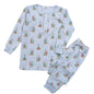 XSN-099 Blue Christmas Snow Globes Pima Two Pcs Loungewear