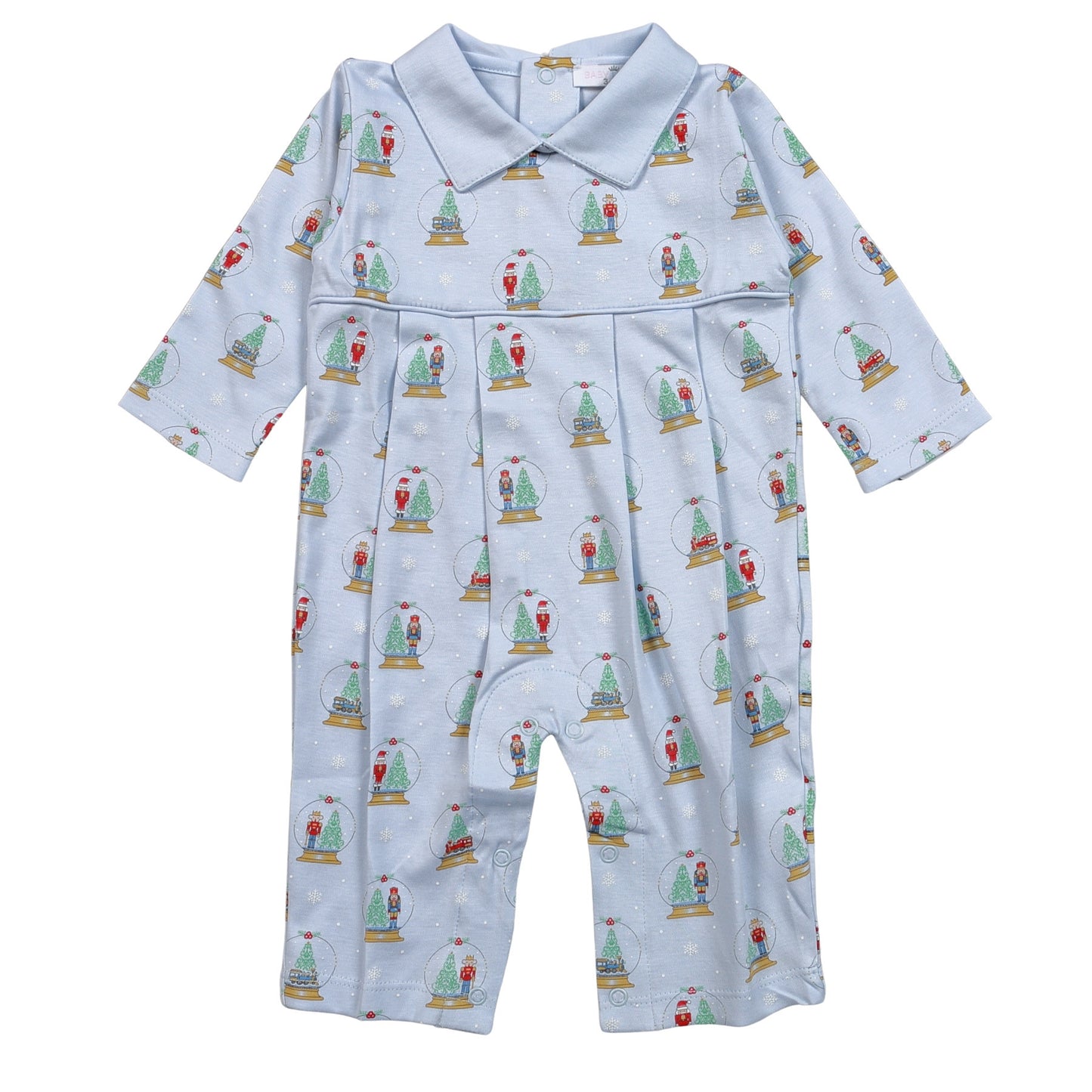 XSN-234 Blue Christmas Snow Globes Pima Romper