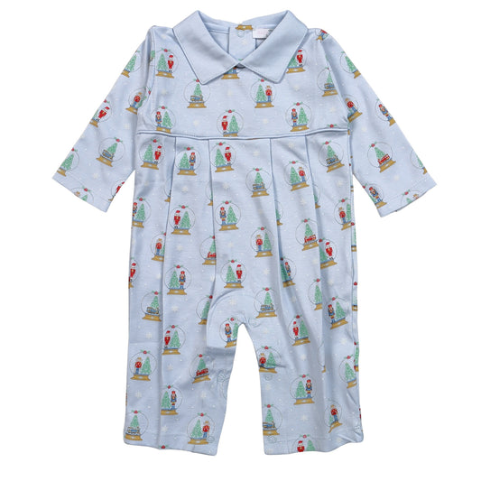 XSN-234 Blue Christmas Snow Globes Pima Romper