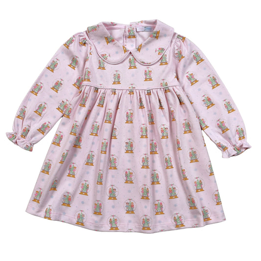 XSN-240 Pink Christmas Snow Globes Pima Dress