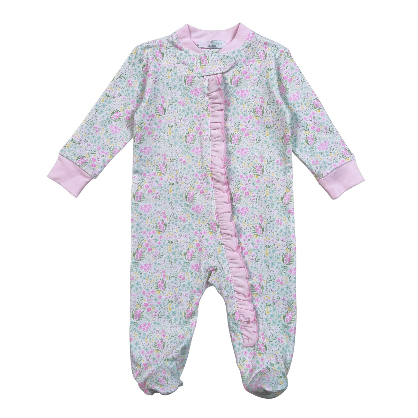 CAF-299 Casey Floral Pima Zipper Footie