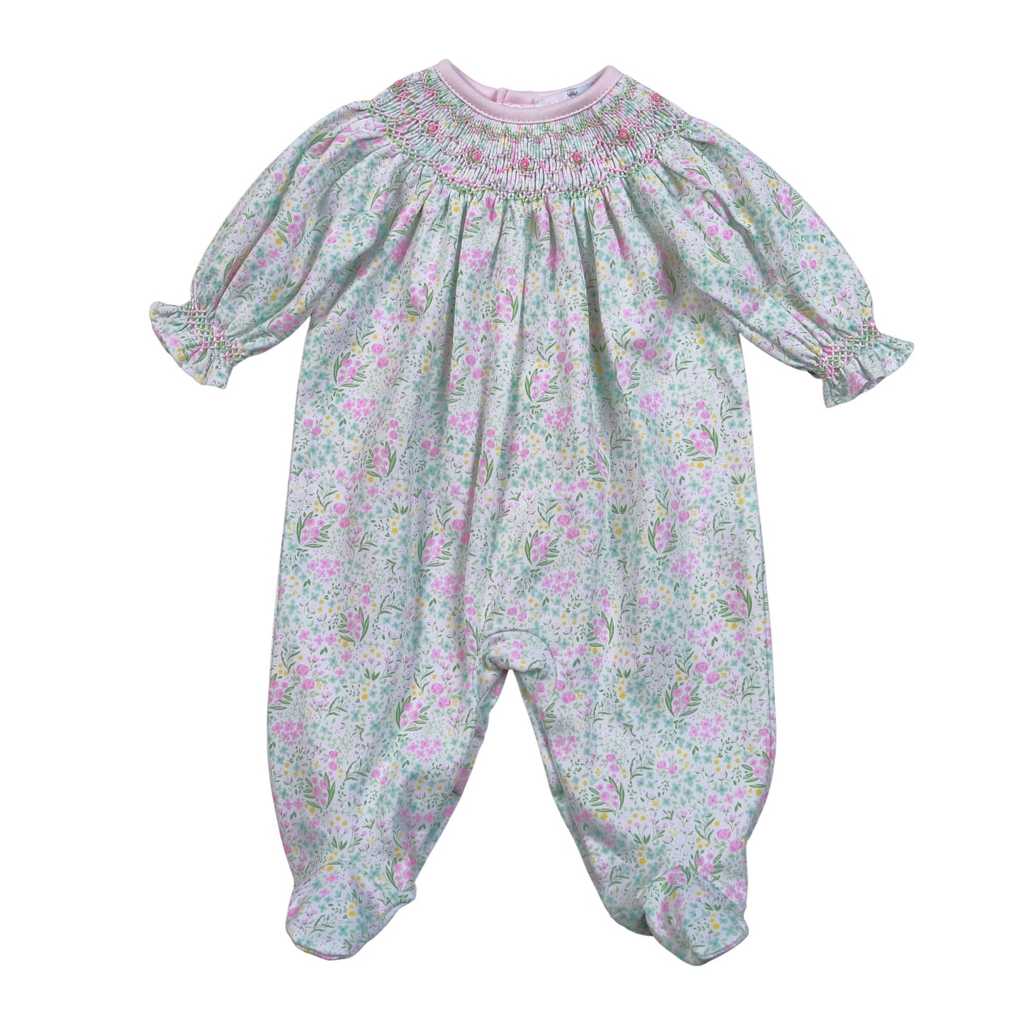 CAF-514 Casey Floral Floral Pima Hand Smk Footie