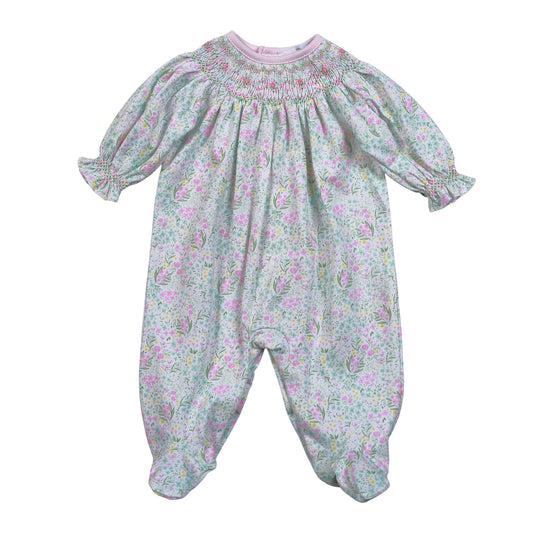 CAF-514 Casey Floral Floral Pima Hand Smk Footie