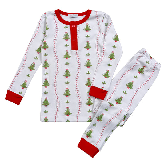 XTR-099 Christmas Trees Pima Two Pcs Loungewear