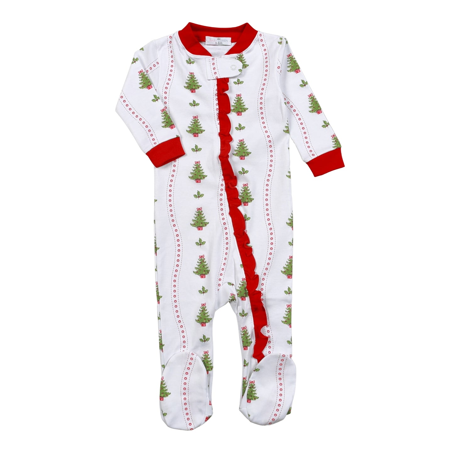 XTR-399 Christmas Trees Pima Zipper Footie