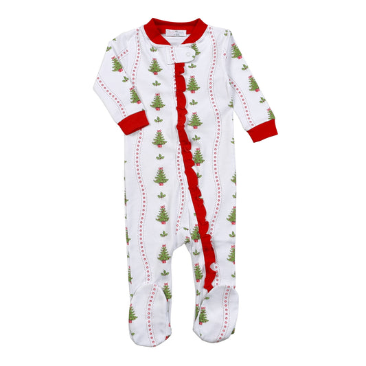 XTR-399 Christmas Trees Pima Zipper Footie