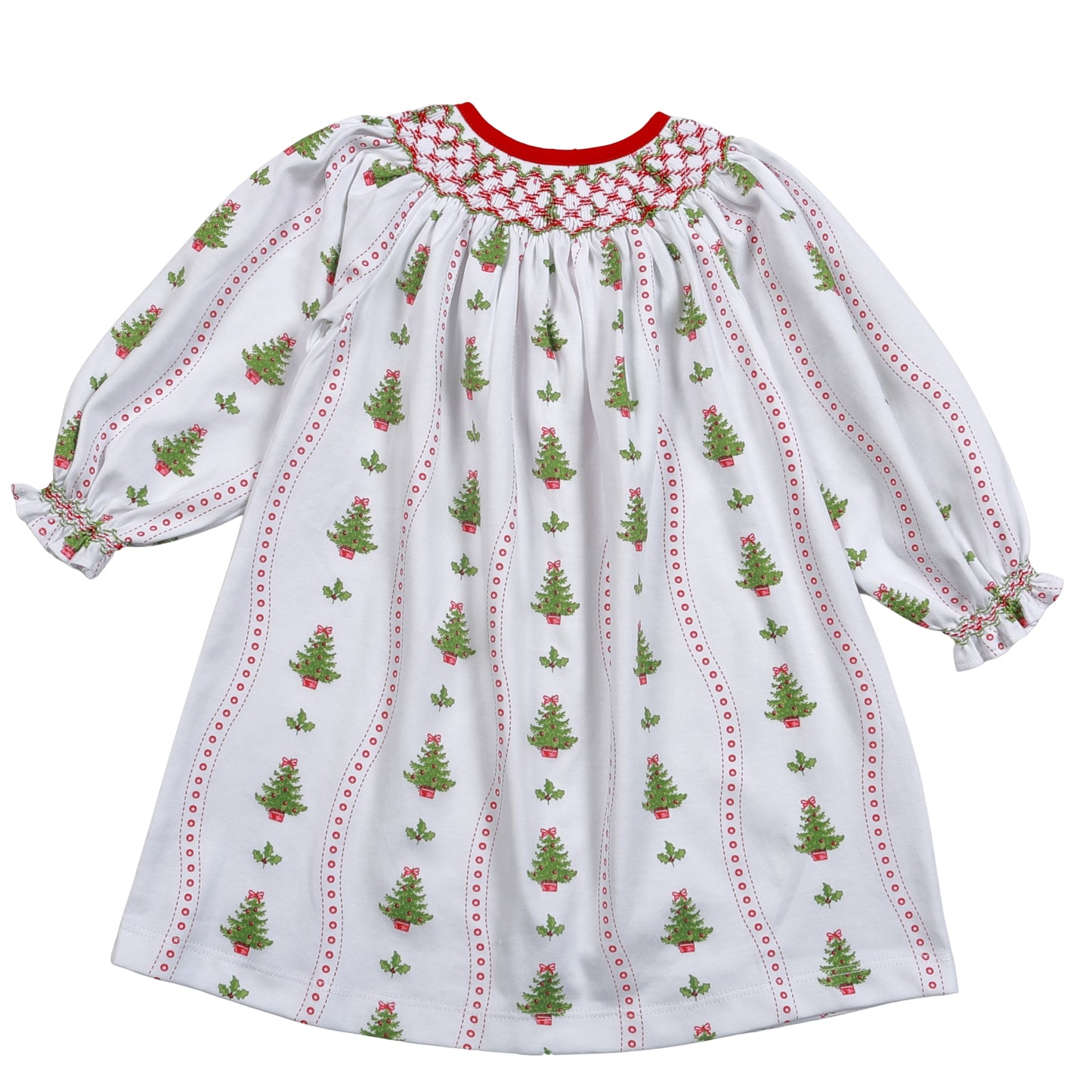 XTR-540 Christmas Trees  Pima Hand Smk Dress