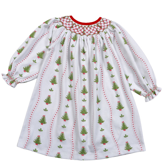 XTR-540 Christmas Trees  Pima Hand Smk Dress