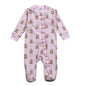 XSN-399 Pink Christmas Snow Globes Pima Zipper Footie