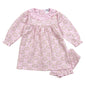 BSH-340 Pink Baby Sheeps Pima Hand  Dress with diaper cover