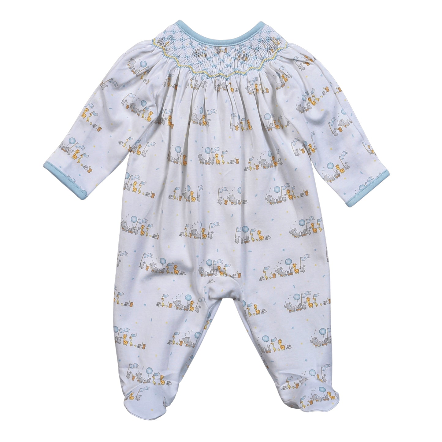 PRD-514 Blue Baby Parade Pima Hand Smk Footie