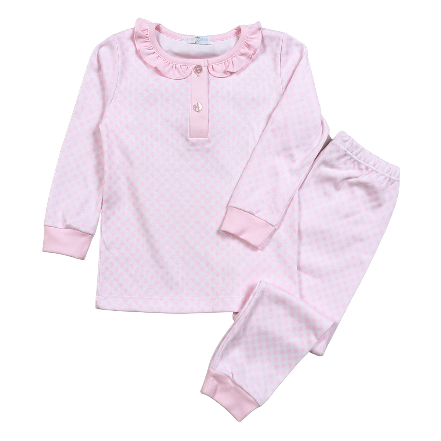 PDS-099 Pink Plaid Pima Two Pcs Loungewear