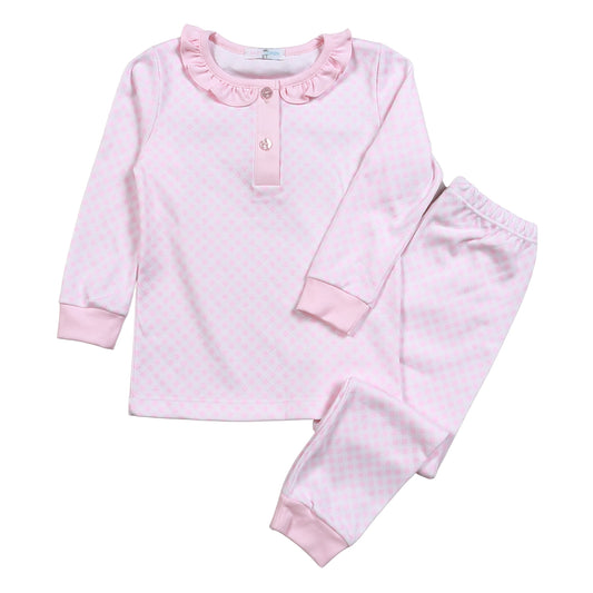 PDS-099 Pink Plaid Pima Two Pcs Loungewear