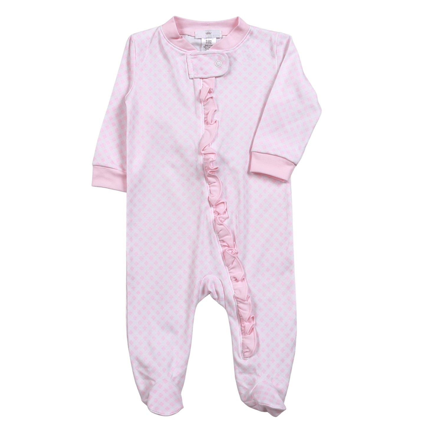 PDS-299 Pink Plaid Pima Zipper Footie