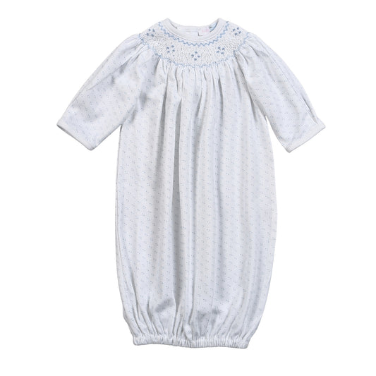 TDO-319 Blue Tiny Dots Pima Hand Smk GOWN
