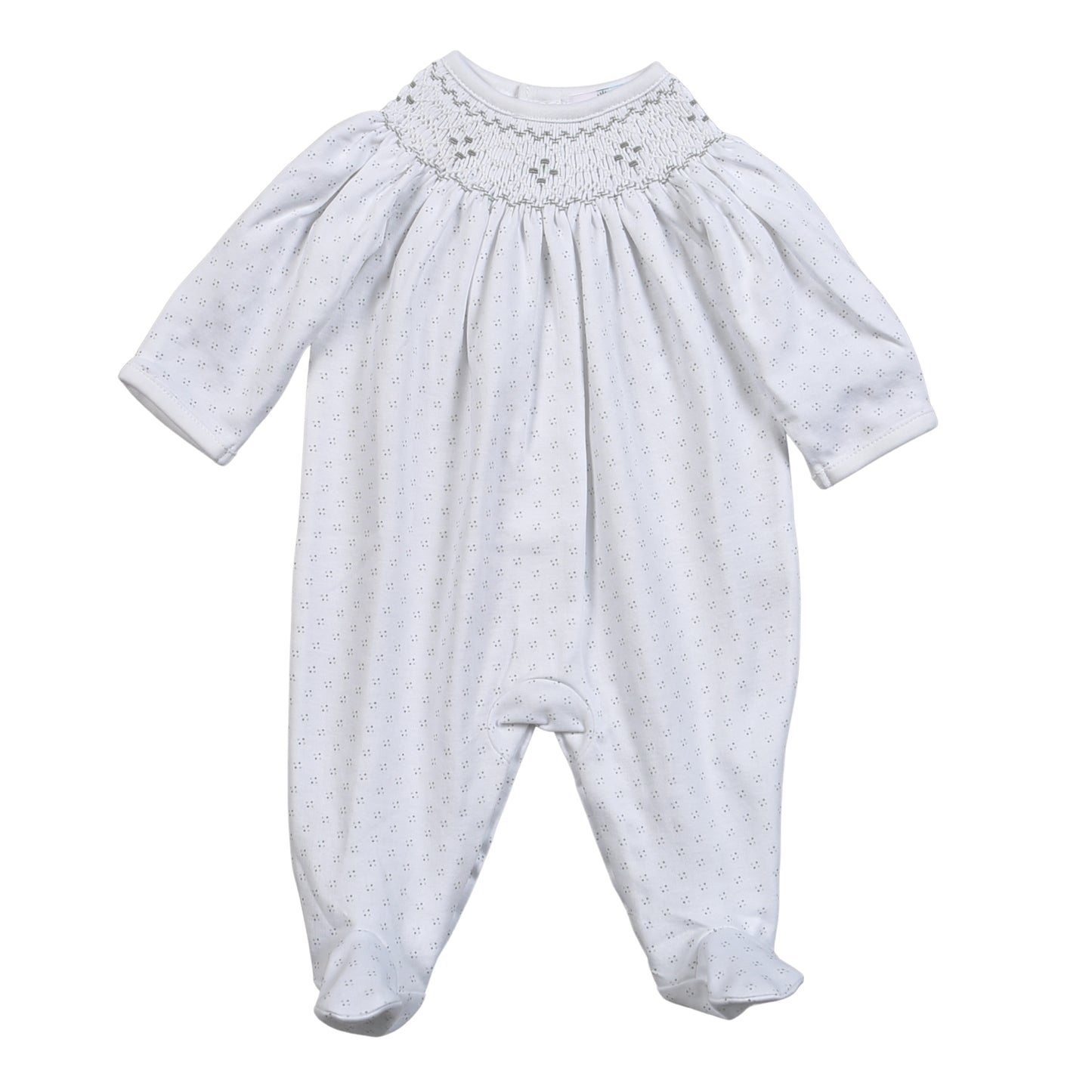 TDO-414 Grey Tiny Dots Pima Hand Smk Footie