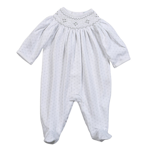 TDO-414 Grey Tiny Dots Pima Hand Smk Footie