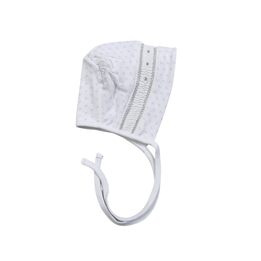 TDO-415 Grey Tiny Dots Pima Hand Smk Bonnet