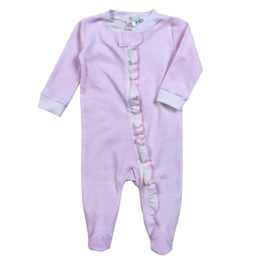 LDI-399 Pink Diamond Print   Pima Zipper Footie