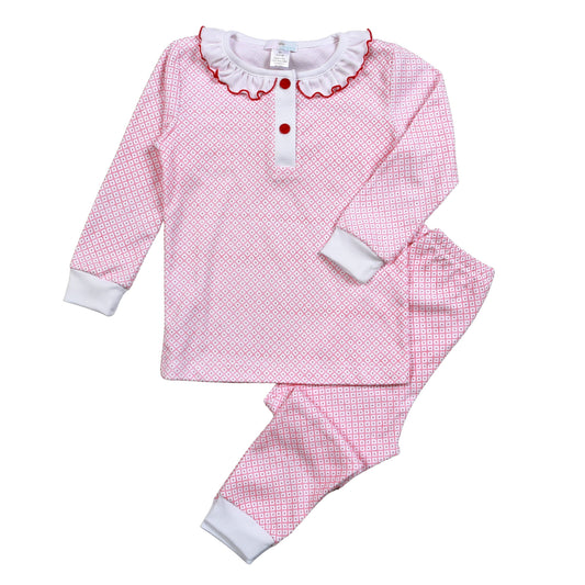 RDI-199 Red Diamond Print Pima Two Pcs Loungewear