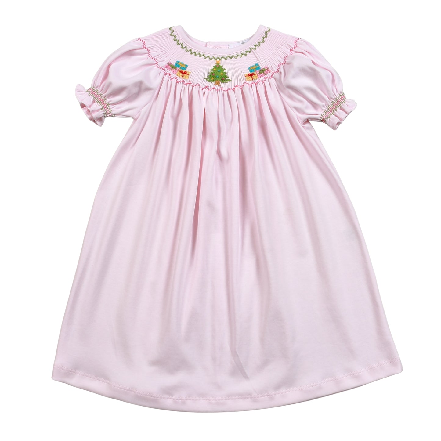 PCT-540 Pink Hand Smocked Christmas bishop