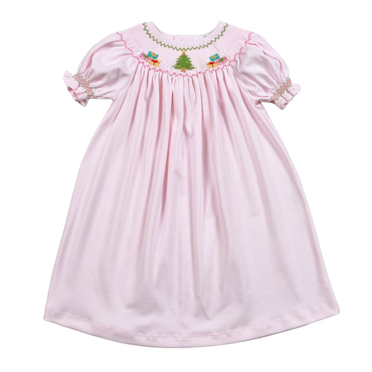 PCT-540 Pink Hand Smocked Christmas bishop