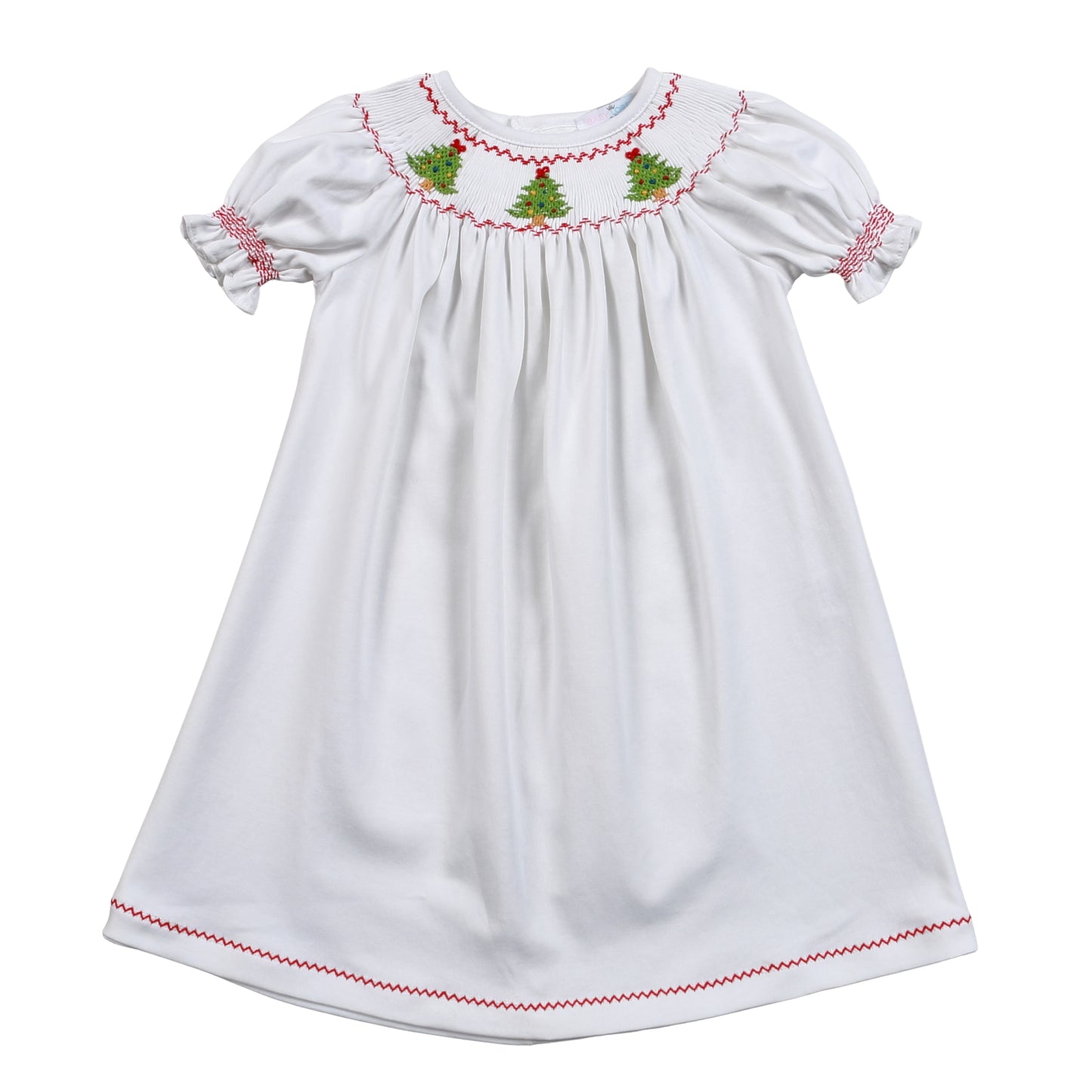 WCT-540 White Hand Smocked Christmas bishop