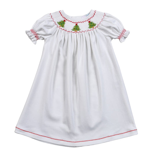 WCT-540 White Hand Smocked Christmas bishop
