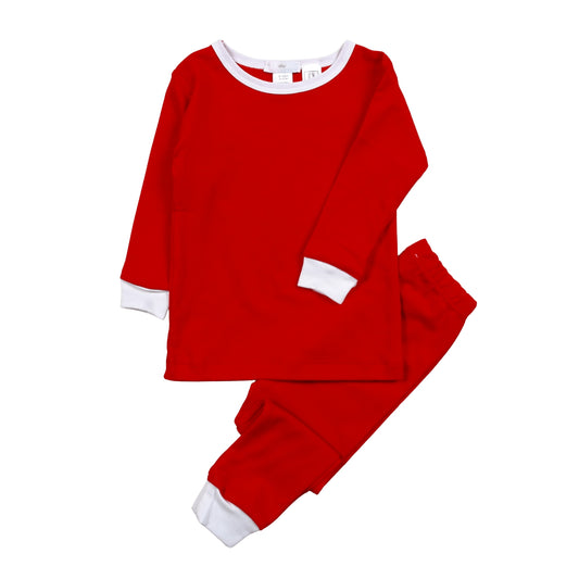RED-099 Red Pima Two Pcs Nightwear