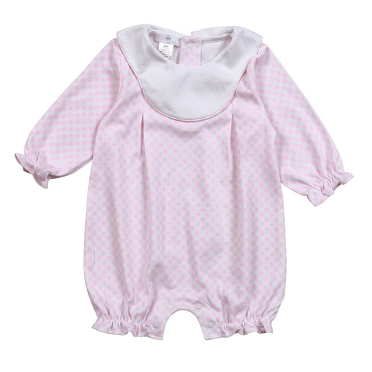 PDS-530 Pink Plaid Bib Pima Bubble